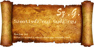 Szentiványi György névjegykártya