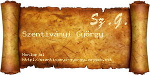 Szentiványi György névjegykártya